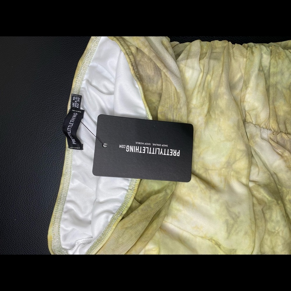 Pretty little thing green ruched dress size 6